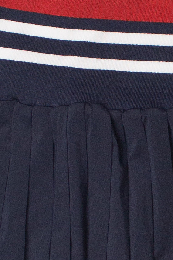 Striped Waist Pleated Skort