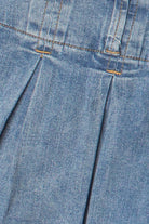 Low Rise Denim Pleated Mini Skort