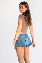 Low Rise Belted Mini Skort