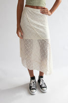 Asymmetrical Lace Maxi Skirt