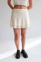 Lace Tier Mini Skirt