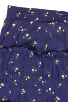Floral Print Tiered Maxi Skirt - Navy