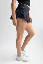Low Rise Sparkle Denim Mini Skort