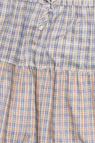Mixed Plaid Tiered Maxi Skirt