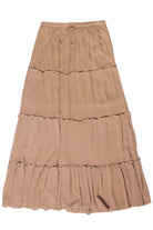 Ruffle Trim Tiered Maxi Skirt