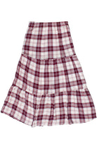 Plaid Tiered Maxi Skirt