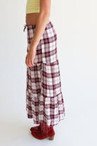 Plaid Tiered Maxi Skirt