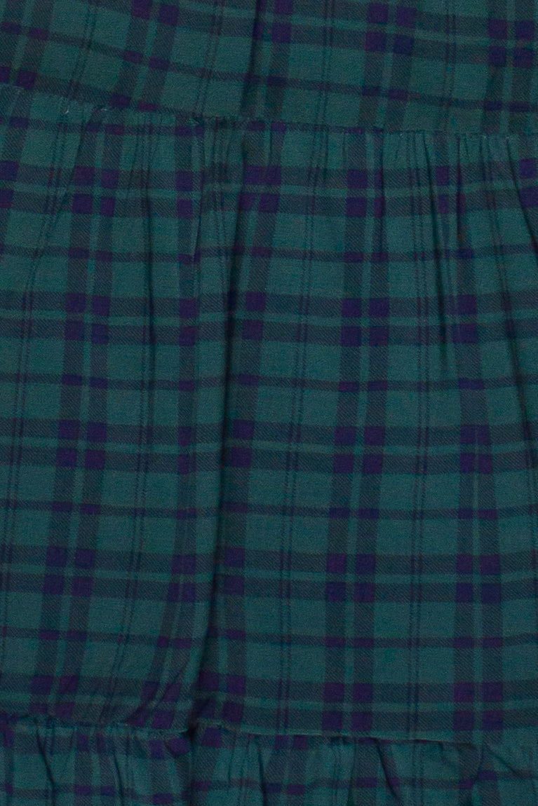 Plaid Tiered Maxi Skirt