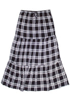 Plaid Tiered Maxi Skirt