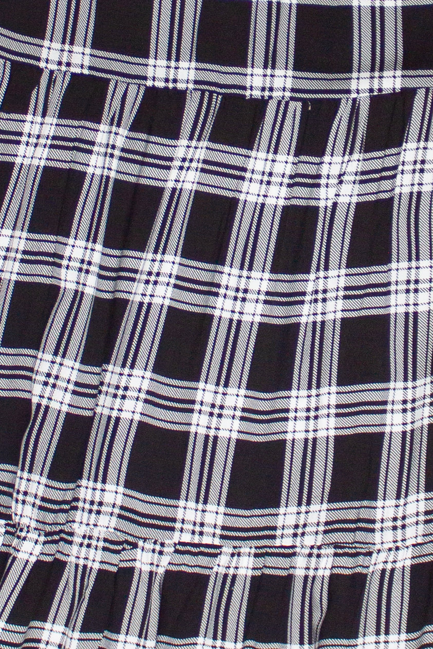 Plaid Tiered Maxi Skirt
