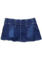 Low Rise Denim Pleated Mini Skort