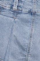 Low Rise Denim Pleated Mini Skort