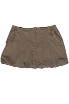 Cotton Twill Bubble Hem Mini Skirt