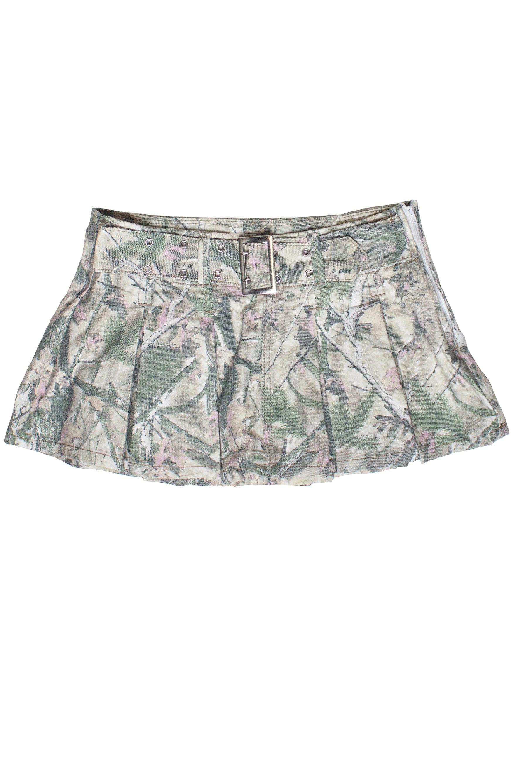 Low Rise Belted Mini Skort - Woodland