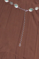 Turquoise Belt Hanky Hem Maxi Skirt