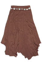 Turquoise Belt Hanky Hem Maxi Skirt