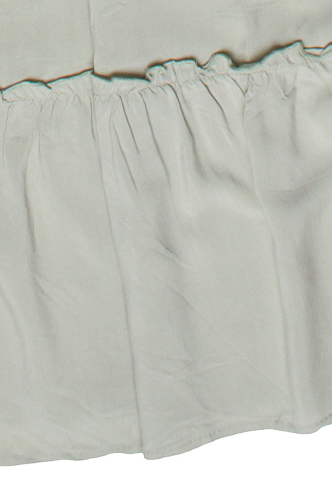 Belted Tiered Maxi Skirt - Sage