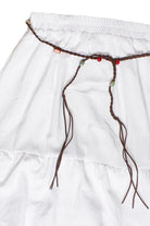 Braided Beaded Belt Tiered Maxi Skirt