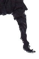 Asymmetrical Lace Ruffle Skort - Black