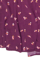 Floral Print Tiered Maxi Skirt - Burgundy