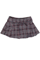 Tie Belt Plaid Mini Skort