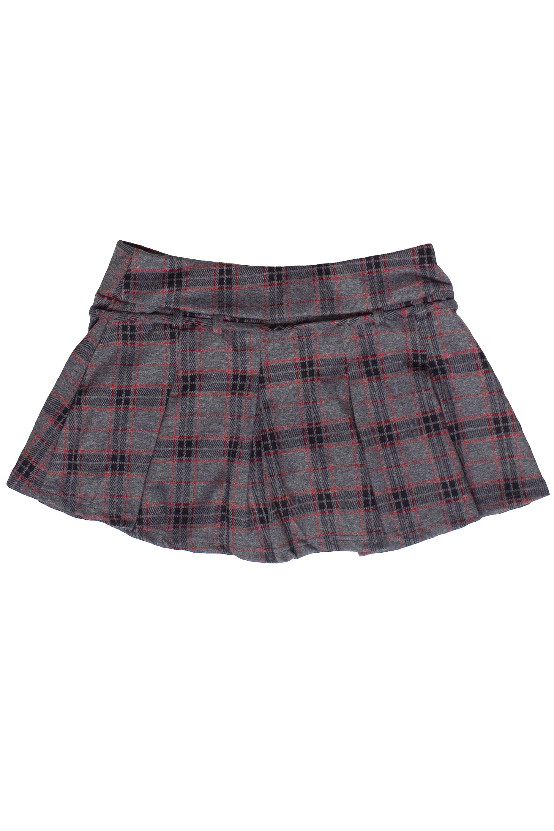 Tie Belt Plaid Mini Skort