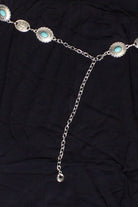 Turquoise Belt Hanky Hem Maxi Skirt - Black