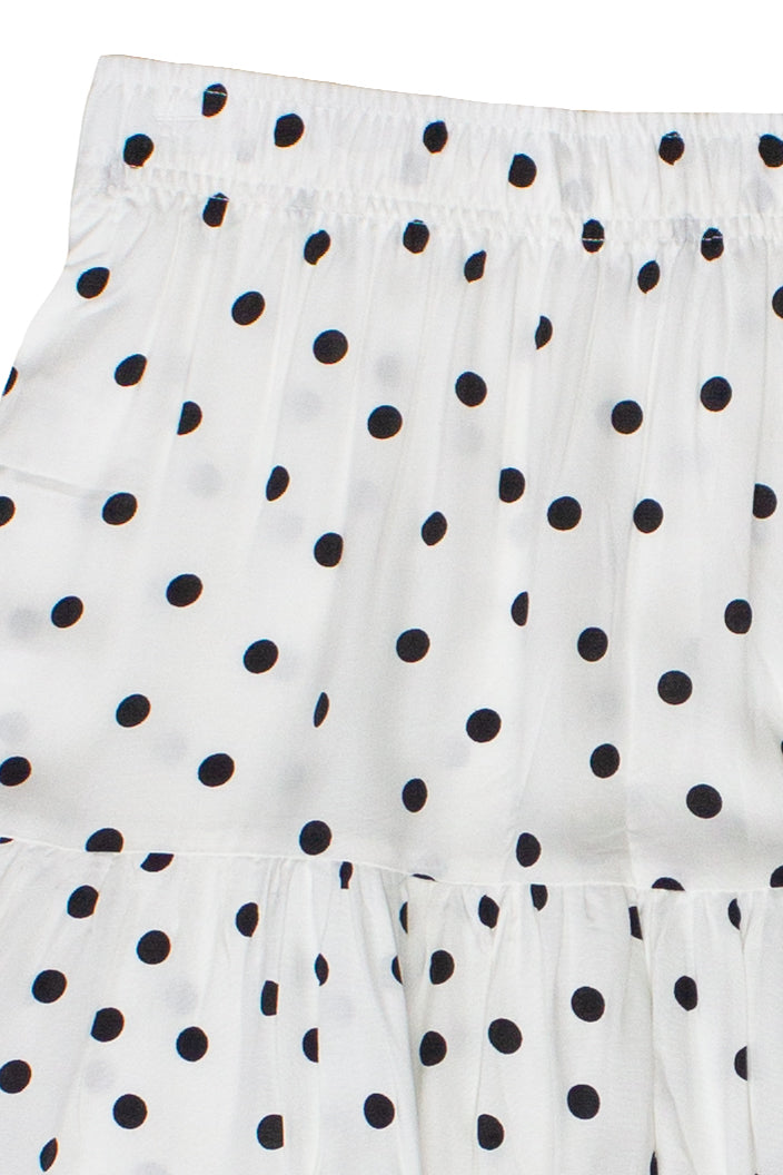 Polka Dot Tiered Maxi Skirt