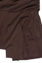 Ruched Waistband Asymmetrical Skort - Brown