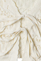 Loose Pointelle Knit Tie Front Cardigan