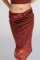 Floral Velvet Burnout Maxi Skirt