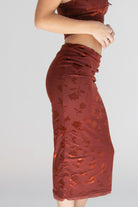 Floral Velvet Burnout Maxi Skirt