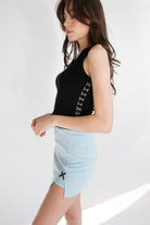 Bow Detail Mini Skort Blue