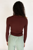 Dark Oak Ribbed Turtleneck Sweater