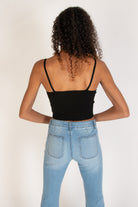 Black Knit Hanky Hem Cami