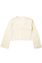 Ivory Bell Sleeve Pointelle Cardigan
