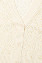 Ivory Bell Sleeve Pointelle Cardigan