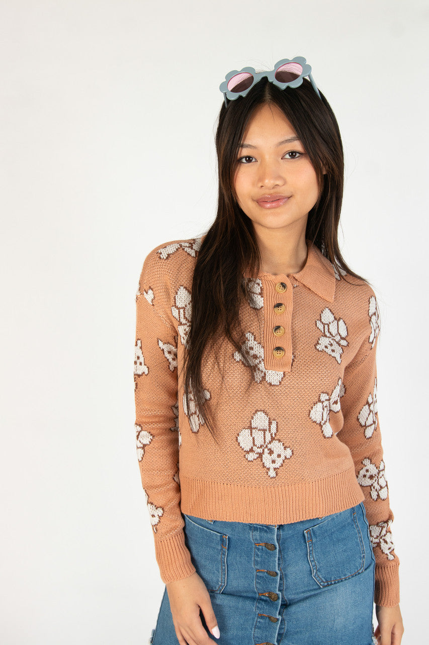 Teddy Bear Henley Sweater