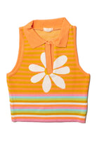 Pastel Rainbow Daisy Knit Tank