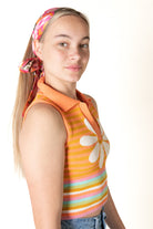 Pastel Rainbow Daisy Knit Tank