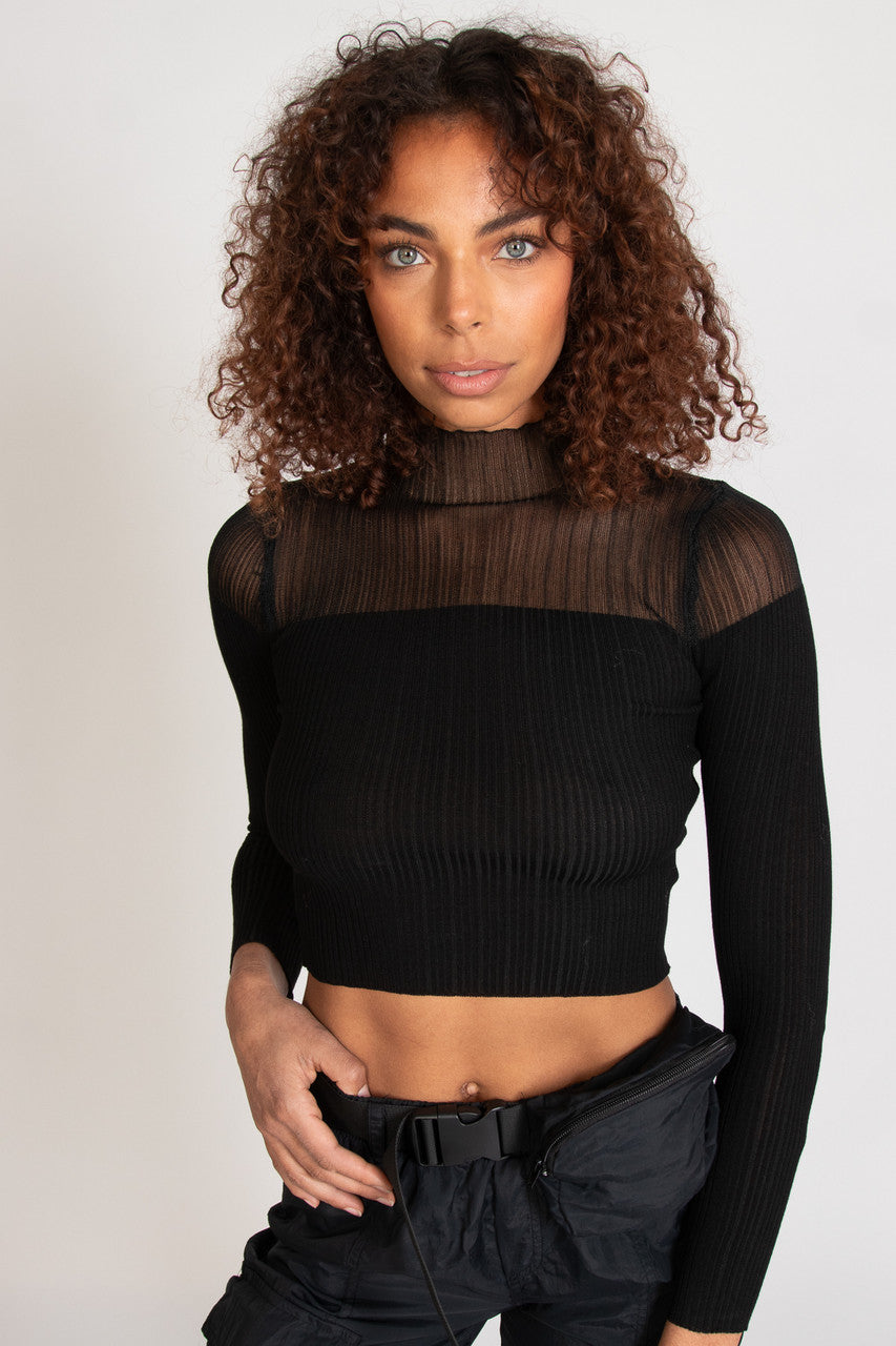 Mesh Top Pullover