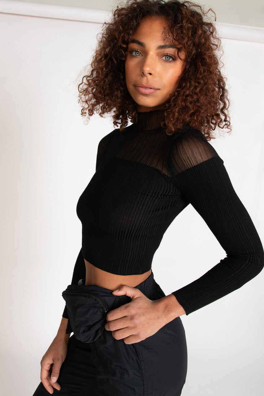 Mesh Top Pullover