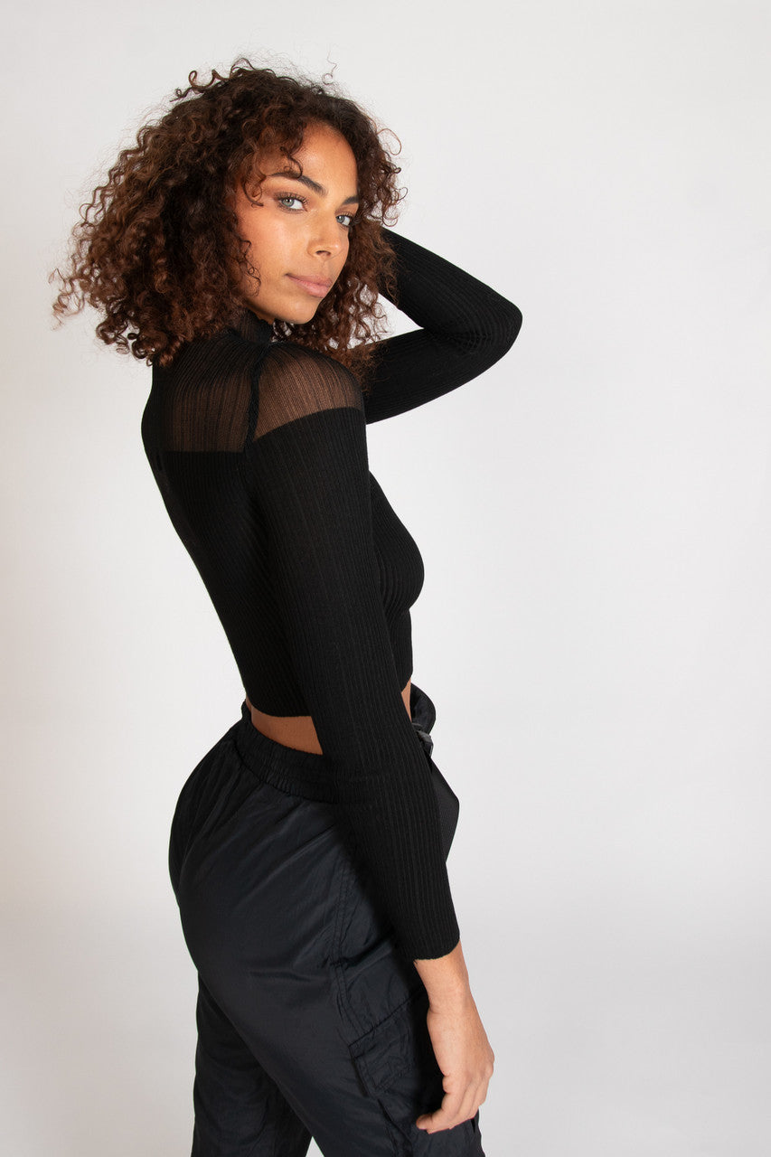 Mesh Top Pullover