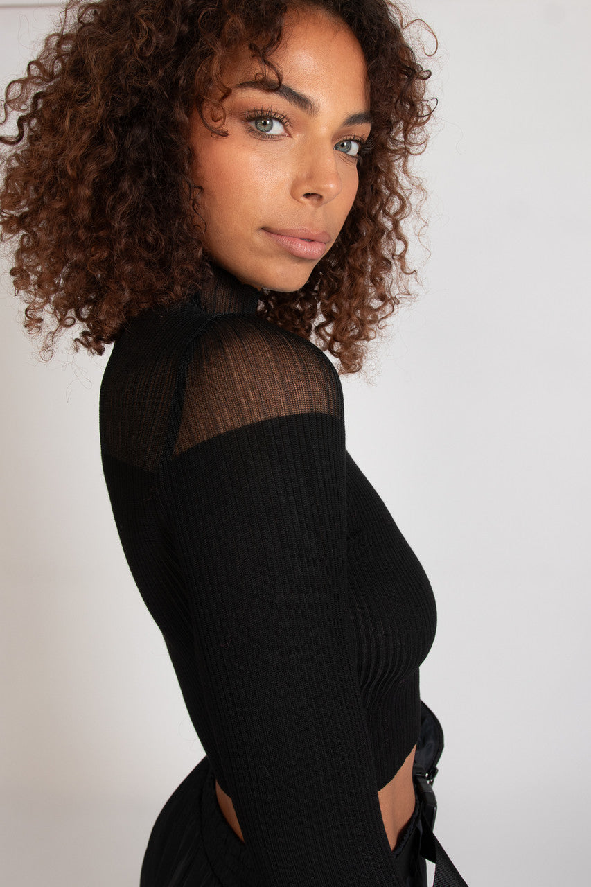 Mesh Top Pullover