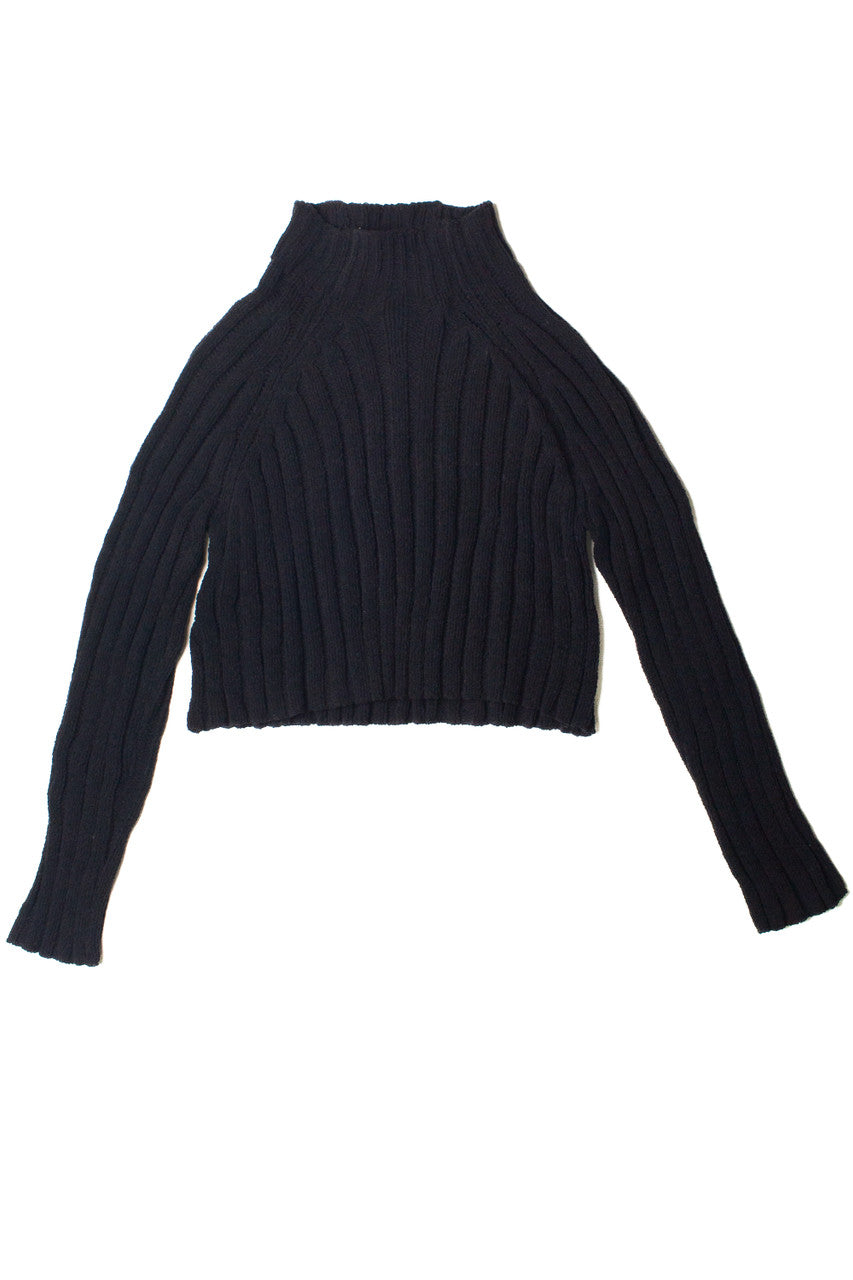 Black Funnel Neck Sweater
