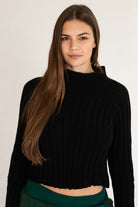 Black Funnel Neck Sweater