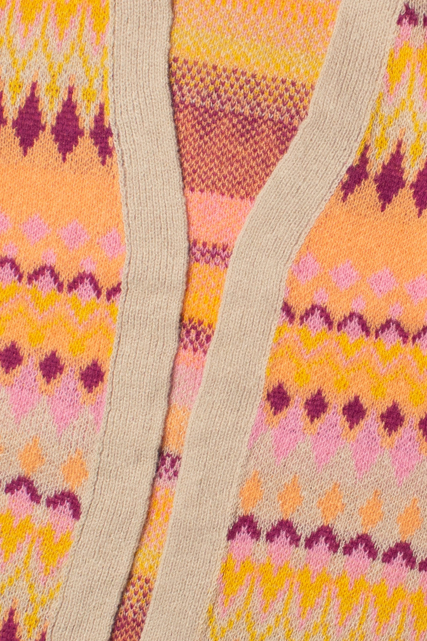 Diamond Pattern Open Cardigan