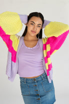Colorblock Open Cardigan