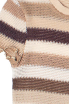Crochet Stripe Lettuce Edge Tee