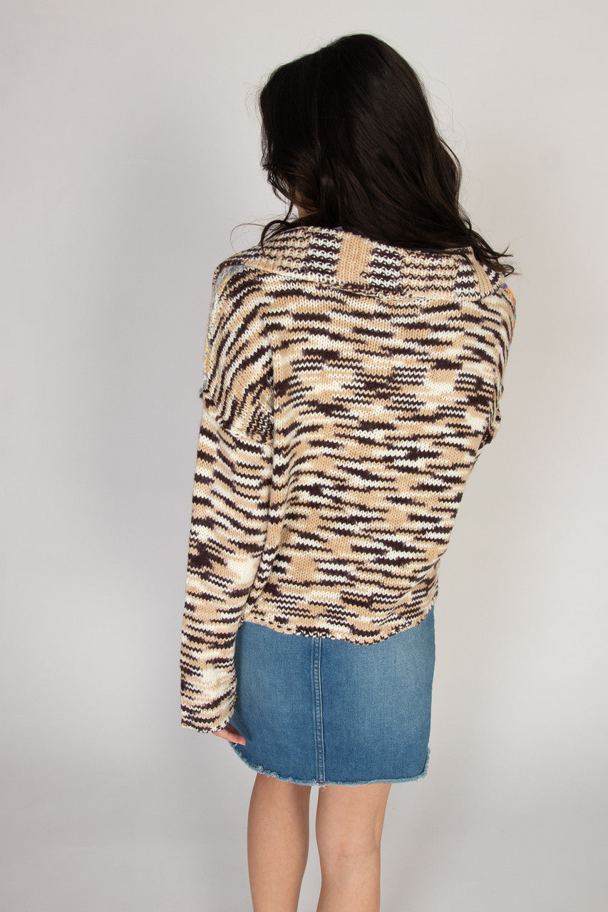 Multi Knit Space Dye Toggle Cardigan